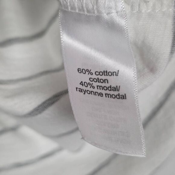Maurices 24/7 White Gray Striped Tee XS - Picture 6 of 7
